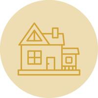 House Line Yellow Circle Icon vector