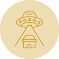 Ufo Line Yellow Circle Icon vector