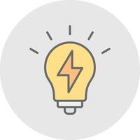 Light Bolt Line Filled Light Icon vector