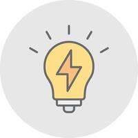 Light Bolt Line Filled Light Icon vector