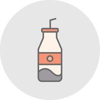 soda botella línea lleno ligero icono vector