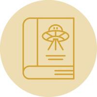 Science Fiction Line Yellow Circle Icon vector