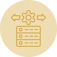 Data Management Line Yellow Circle Icon vector