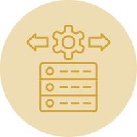 Data Management Line Yellow Circle Icon vector