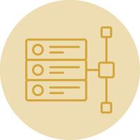 Data Stacks Line Yellow Circle Icon vector