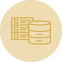 Databases Line Yellow Circle Icon vector