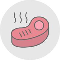 Steak Line Filled Light Icon vector