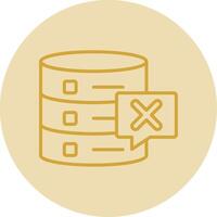 Delete Database Line Yellow Circle Icon vector