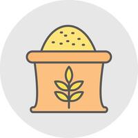 Wheat Sack Line Filled Light Icon vector