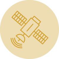 Satellite Line Yellow Circle Icon vector