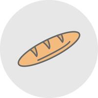 Baguette Line Filled Light Icon vector