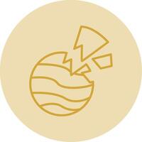 Planet Line Yellow Circle Icon vector