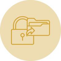 Secure Data Line Yellow Circle Icon vector