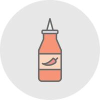 salsa de tomate línea lleno ligero icono vector