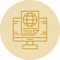 News Report Line Yellow Circle Icon vector
