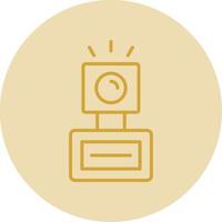 Camera Flash Line Yellow Circle Icon vector