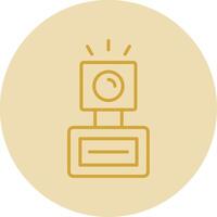 Camera Flash Line Yellow Circle Icon vector