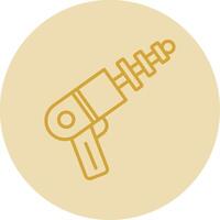 Space Gun Line Yellow Circle Icon vector