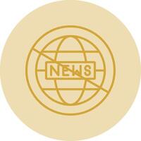 Fake News Line Yellow Circle Icon vector