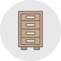 gabinete línea lleno ligero icono vector