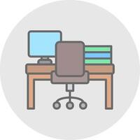 espacio de trabajo línea lleno ligero icono vector