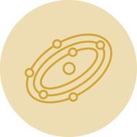 galaxia línea amarillo circulo icono vector