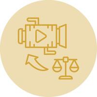 Laws Line Yellow Circle Icon vector