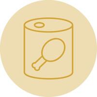 Canned Food Line Yellow Circle Icon vector