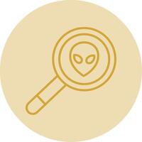 Aliens Line Yellow Circle Icon vector