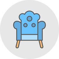 Sillón línea lleno ligero icono vector