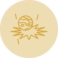 Supernova Line Yellow Circle Icon vector