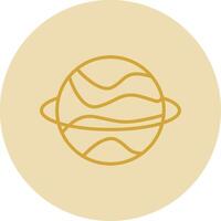 Planet Line Yellow Circle Icon vector