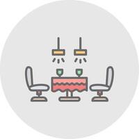 Dining Table Line Filled Light Icon vector