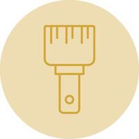 Paint Brush Line Yellow Circle Icon vector