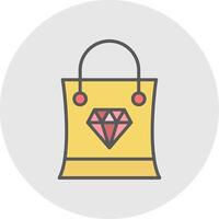 Shopping Bag Line Filled Light Icon vector