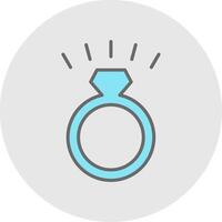 Diamond Ring Line Filled Light Icon vector