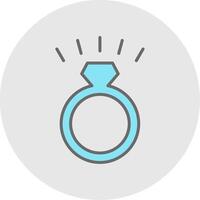 Diamond Ring Line Filled Light Icon vector