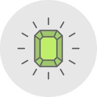 Gem Line Filled Light Icon vector