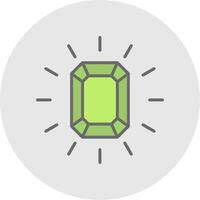 Gem Line Filled Light Icon vector