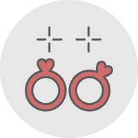 Wedding Rings Line Filled Light Icon vector