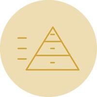 pirámide gráfico línea amarillo circulo icono vector