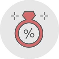 Discount Line Filled Light Icon vector