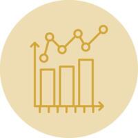 Bar Chart Line Yellow Circle Icon vector