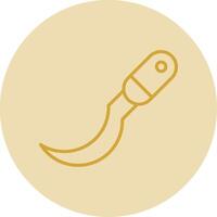 Sickle Line Yellow Circle Icon vector