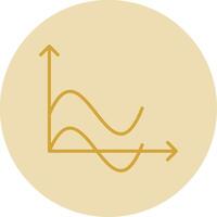 Wave Chart Line Yellow Circle Icon vector