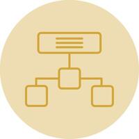 Hierarchical Structure Line Yellow Circle Icon vector