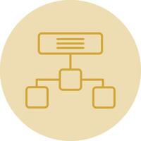 Hierarchical Structure Line Yellow Circle Icon vector