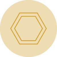 Hexagon Line Yellow Circle Icon vector