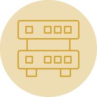 Data Quality Line Yellow Circle Icon vector