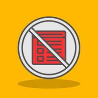 prohibido firmar lleno sombra icono vector